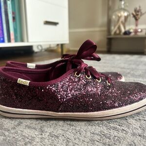 Keds x Kate Spade Women's Glitter Sneakers - Burgundy